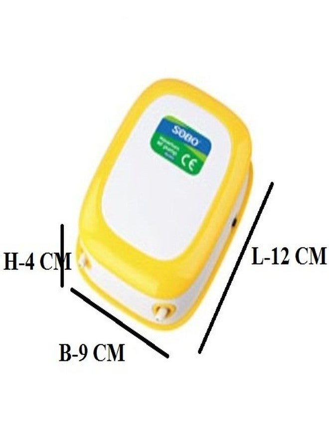 سوبو مضخة هواء لحوض السمك من نوع سوبو ذات فوهتين مع أنبوب هواء بطول 3 أمتار وحجرين هوائيين من شركة جاينسونز (SB-9905) - Image 2